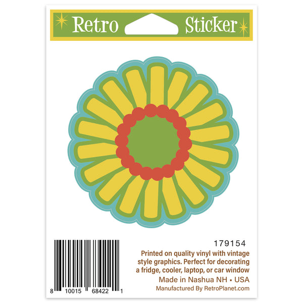 Mod Flower 70s Style Mini Vinyl Sticker #2