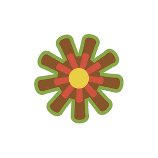 Mod Flower 70s Style Mini Vinyl Sticker #3