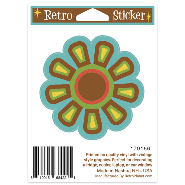Mod Flower 70s Style Mini Vinyl Sticker #4