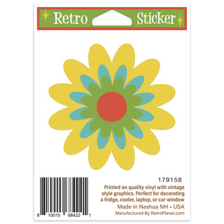 Mod Flower 70s Style Mini Vinyl Sticker #6