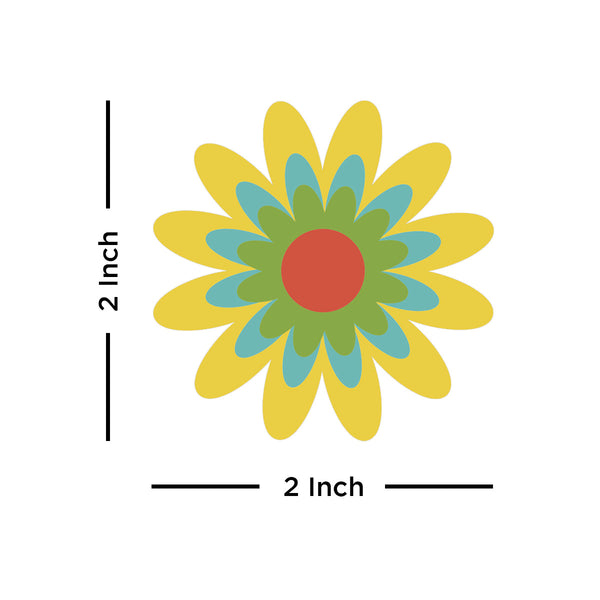Mod Flower 70s Style Mini Vinyl Sticker #6