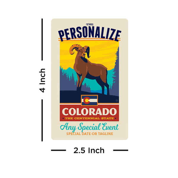 Colorado State Pride Personalized Vinyl Sticker Set of 40