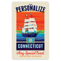 Connecticut State Pride Personalized Vinyl Sticker Set of 40