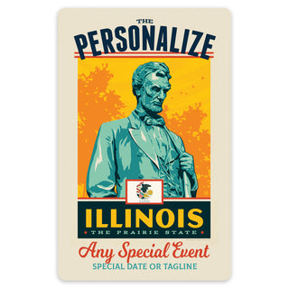 Illinois State Pride Personalized Vinyl Sticker Set of 40