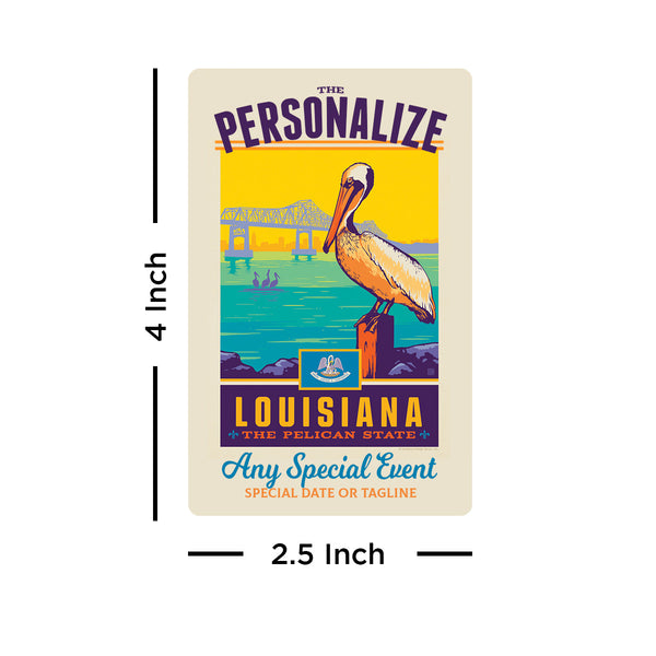 Louisiana State Pride Personalized Vinyl Sticker Set of 40