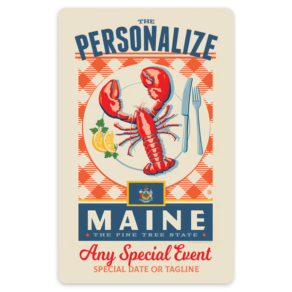 Maine State Pride Personalized Vinyl Sticker Set of 40