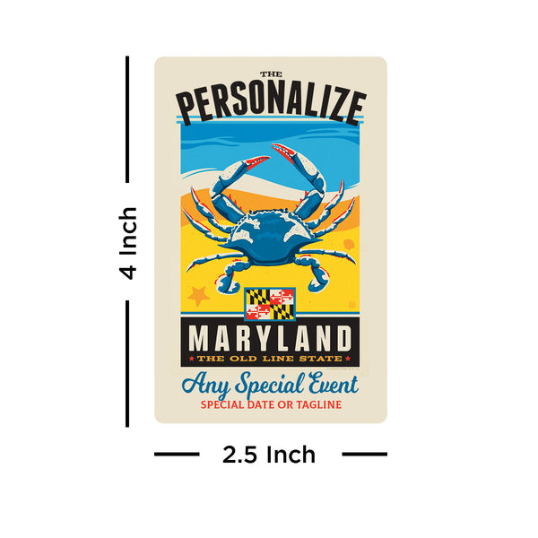 Maryland State Pride Personalized Vinyl Sticker Set of 40