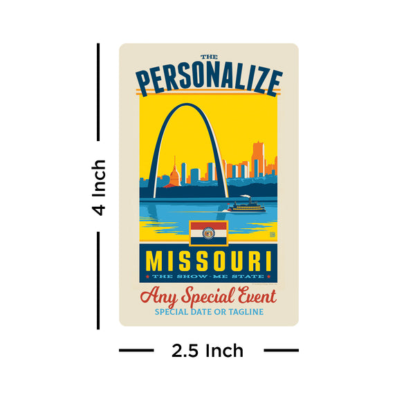 Missouri State Pride Personalized Vinyl Sticker Set of 40