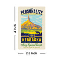 Nebraska State Pride Personalized Vinyl Sticker Set of 40