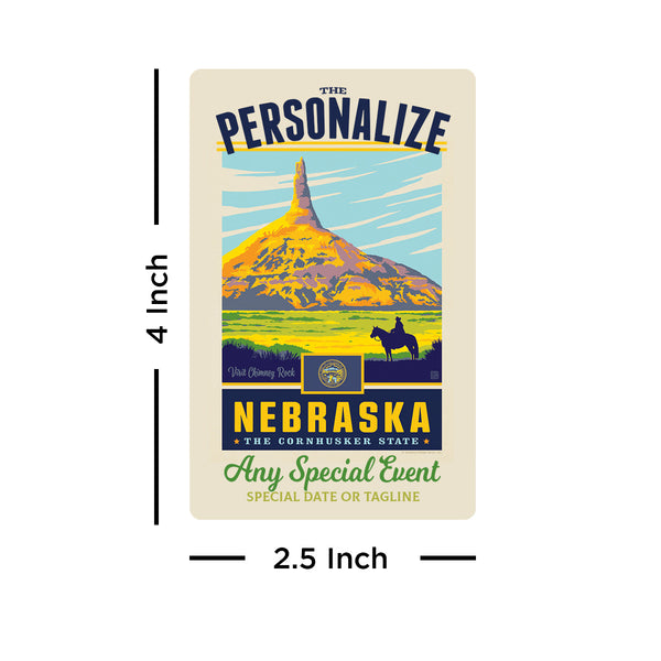 Nebraska State Pride Personalized Vinyl Sticker Set of 40