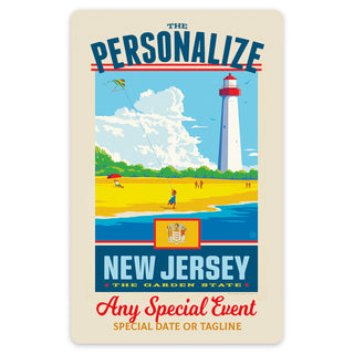 New Jersey State Pride Personalized Vinyl Sticker Set of 40