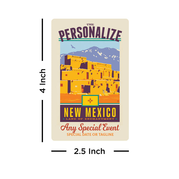 New Mexico State Pride Personalized Vinyl Sticker Set of 40