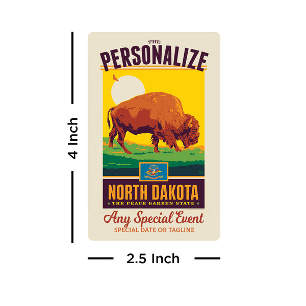 North Dakota State Pride Personalized Vinyl Sticker Set of 40