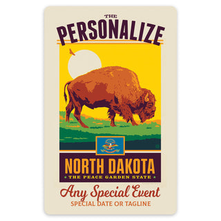North Dakota State Pride Personalized Vinyl Sticker Set of 40