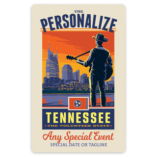 Tennessee State Pride Personalized Vinyl Sticker Set of 40