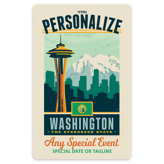 Washington State Pride Personalized Vinyl Sticker Set of 40