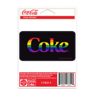 Coke Rainbow LGBTQ Pride Black Mini Vinyl Sticker