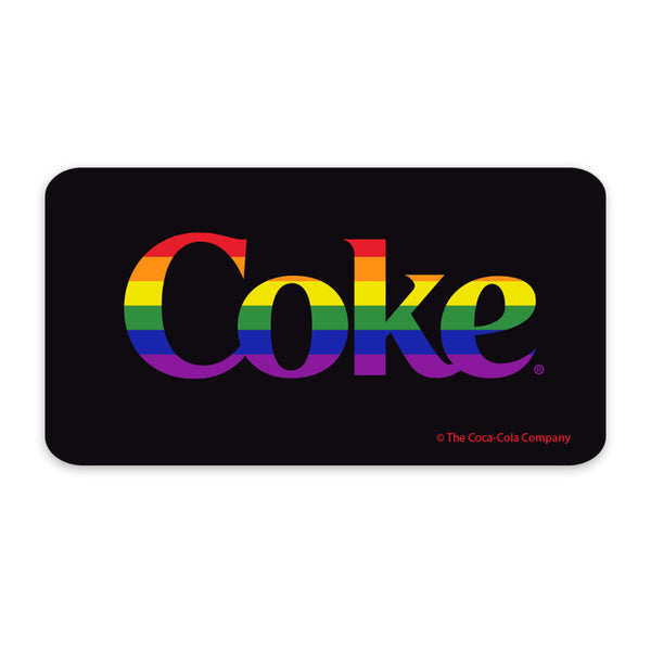 Coke Rainbow LGBTQ Pride Black Mini Vinyl Sticker