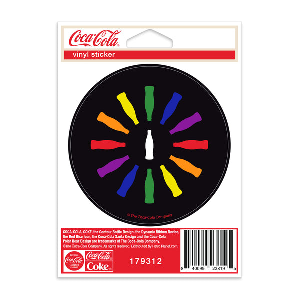 Coke Bottles Rainbow LGBTQ Pride Black Mini Vinyl Sticker