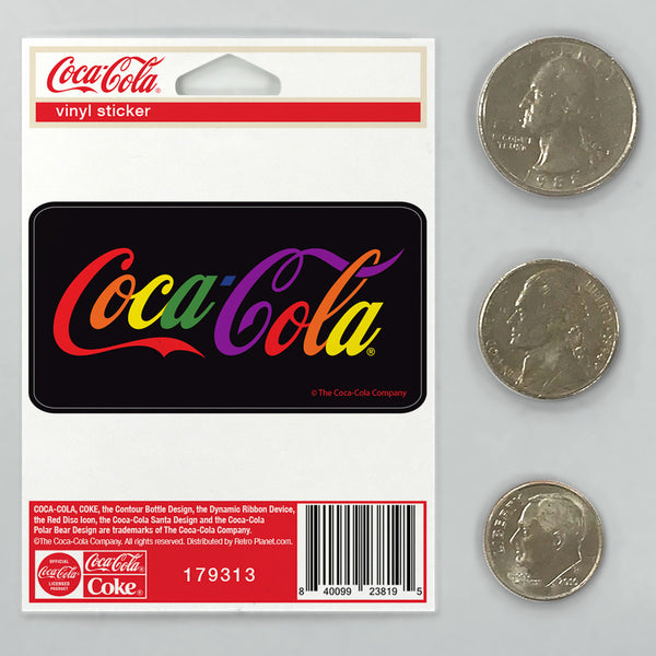 Coca-Cola Script Rainbow LGBTQ Pride Black Mini Vinyl Sticker