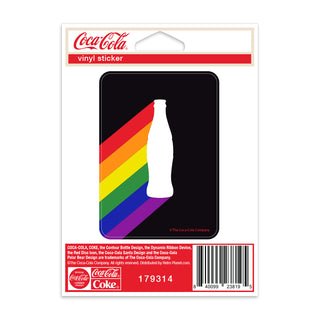Coke Bottle Rainbow LGBTQ Pride Black Mini Vinyl Sticker