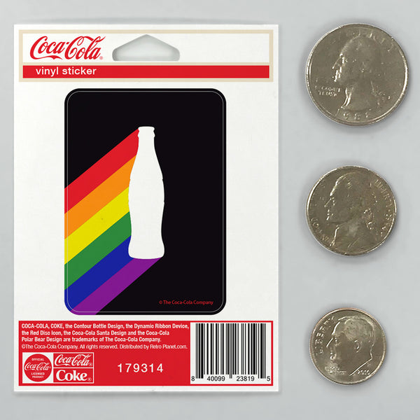 Coke Bottle Rainbow LGBTQ Pride Black Mini Vinyl Sticker