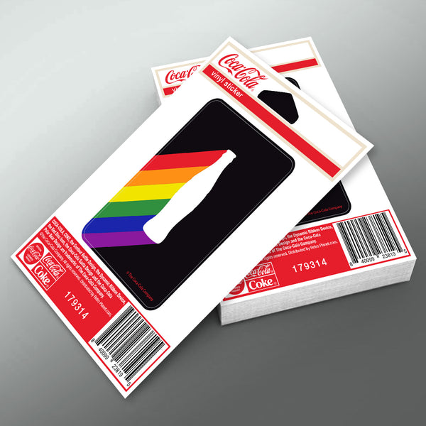 Coke Bottle Rainbow LGBTQ Pride Black Mini Vinyl Sticker