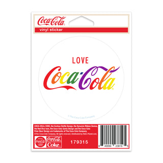 Love Coca-Cola Rainbow LGBTQ Pride Mini Vinyl Sticker