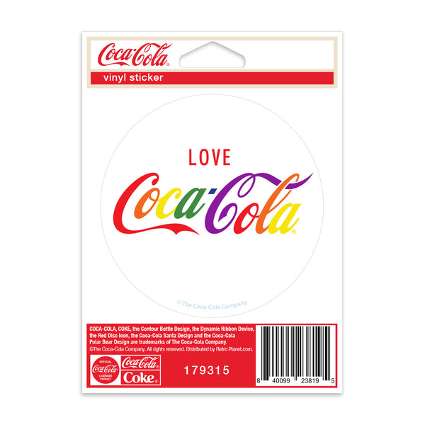 Love Coca-Cola Rainbow LGBTQ Pride Mini Vinyl Sticker