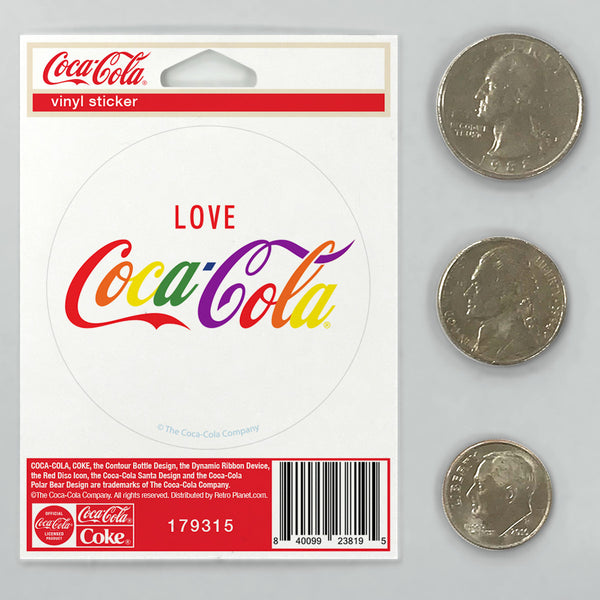 Love Coca-Cola Rainbow LGBTQ Pride Mini Vinyl Sticker