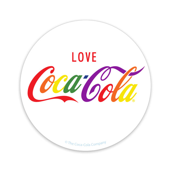 Love Coca-Cola Rainbow LGBTQ Pride Mini Vinyl Sticker