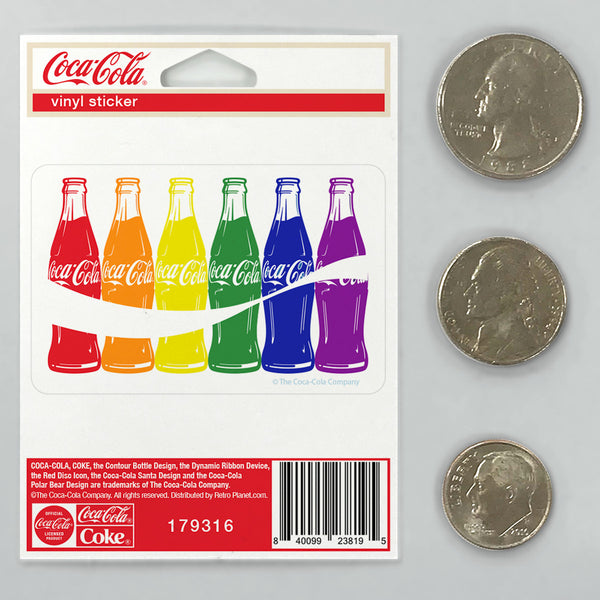 Coke Bottles Rainbow Wave LGBTQ Pride Mini Vinyl Sticker