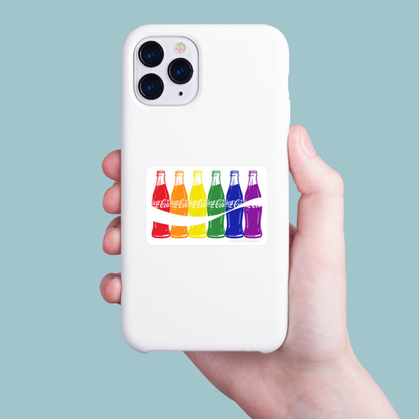 Coke Bottles Rainbow Wave LGBTQ Pride Mini Vinyl Sticker