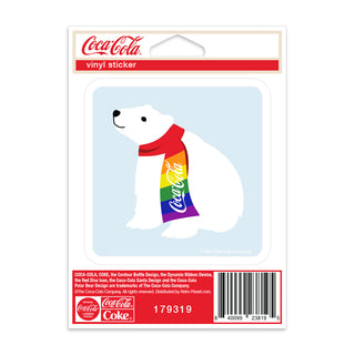 Coca-Cola Polar Bear Rainbow LGBTQ Pride Mini Vinyl Sticker