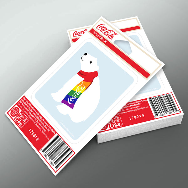 Coca-Cola Polar Bear Rainbow LGBTQ Pride Mini Vinyl Sticker