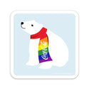 Coca-Cola Polar Bear Rainbow LGBTQ Pride Mini Vinyl Sticker