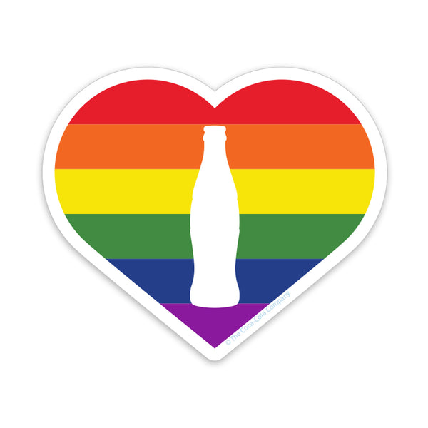 Coca-Cola Heart Rainbow LGBTQ Pride Mini Vinyl Sticker