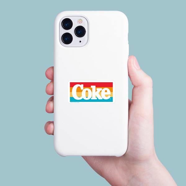 Coke Logo Retro Colors Mini Vinyl Sticker