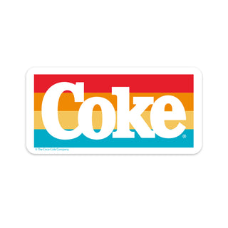 Coke Logo Retro Colors Mini Vinyl Sticker