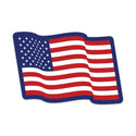 Waving USA Flag Patriotic Mini Vinyl Sticker