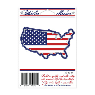 America Outline USA Flag Patriotic Mini Vinyl Sticker