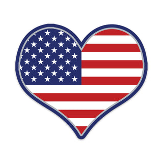 Heart USA Flag Patriotic Mini Vinyl Sticker
