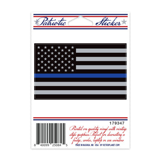 Thin Blue Line Police USA Flag Patriotic Mini Vinyl Sticker