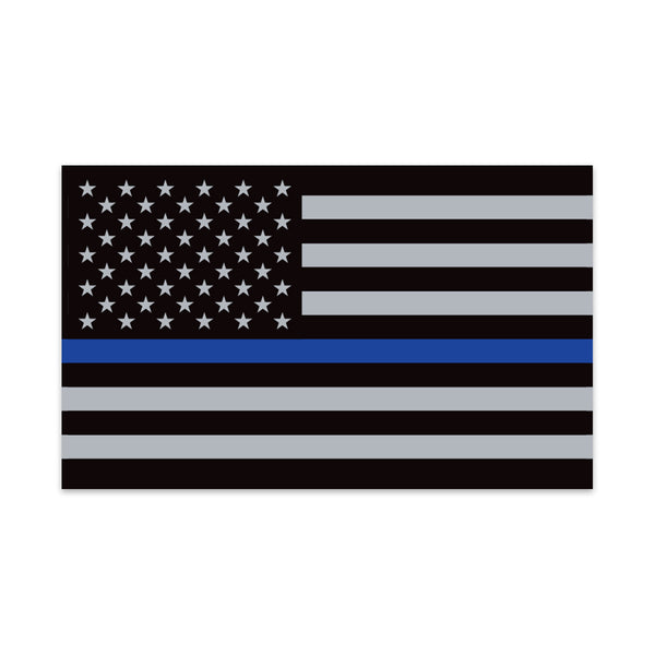 Thin Blue Line Police USA Flag Patriotic Mini Vinyl Sticker