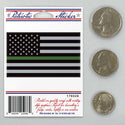 Thin Green Line Military USA Flag Patriotic Mini Vinyl Sticker