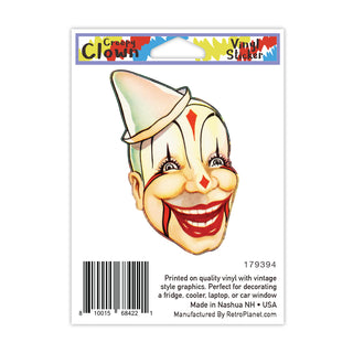 Creepy Circus Clown Old Timey Mini Vinyl Sticker