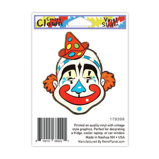 Creepy Circus Clown Big Cheeks Mini Vinyl Sticker