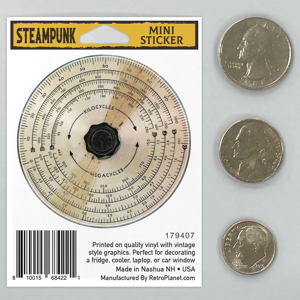 Signal Generator Gauge Steampunk Mini Vinyl Sticker