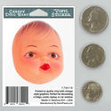 Creepy Doll Head Brunette Mini Vinyl Sticker