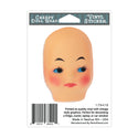 Creepy Doll Head Unamused Face Mini Vinyl Sticker